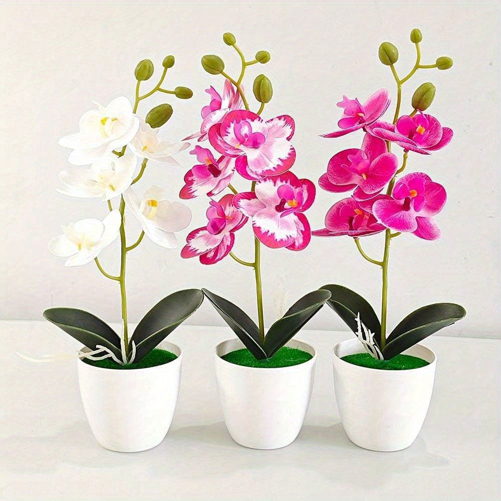 1pc simulated orchid bonsai with small breeds, artificial plant potted tree for desktop or home décor.