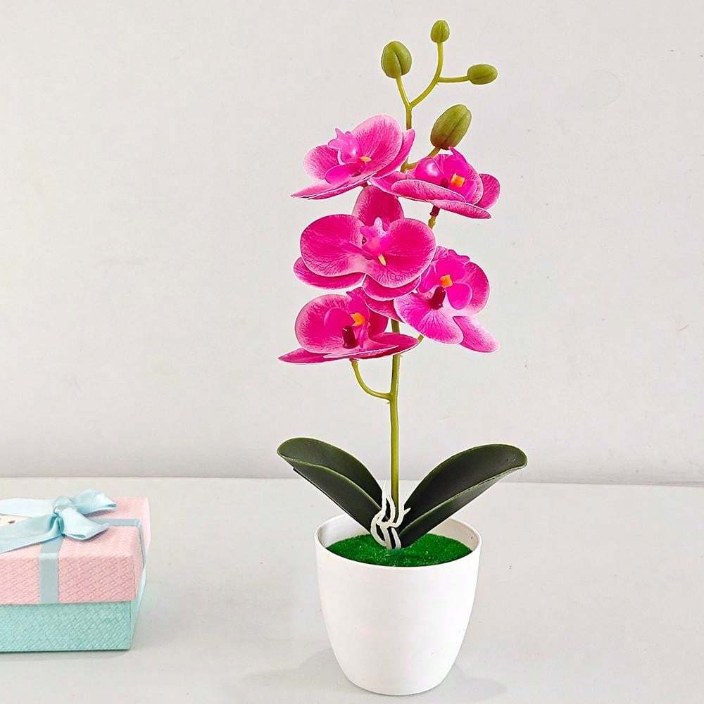 1pc simulated orchid bonsai with small breeds, artificial plant potted tree for desktop or home décor.