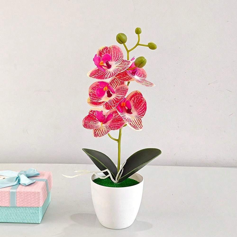 1pc simulated orchid bonsai with small breeds, artificial plant potted tree for desktop or home décor.