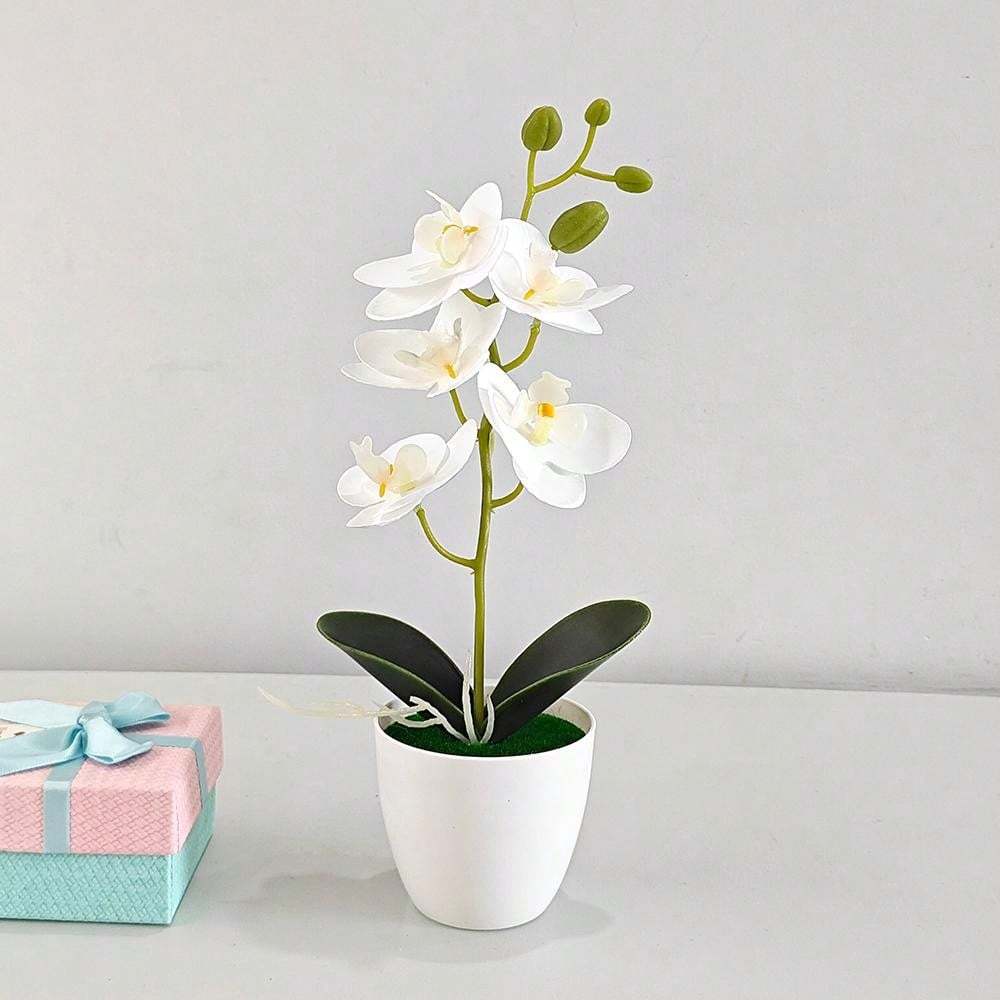 1pc simulated orchid bonsai with small breeds, artificial plant potted tree for desktop or home décor.