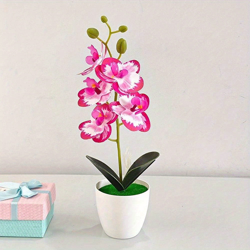 1pc simulated orchid bonsai with small breeds, artificial plant potted tree for desktop or home décor.