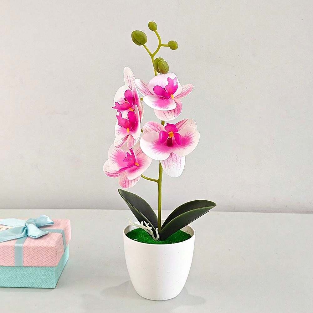 1pc simulated orchid bonsai with small breeds, artificial plant potted tree for desktop or home décor.