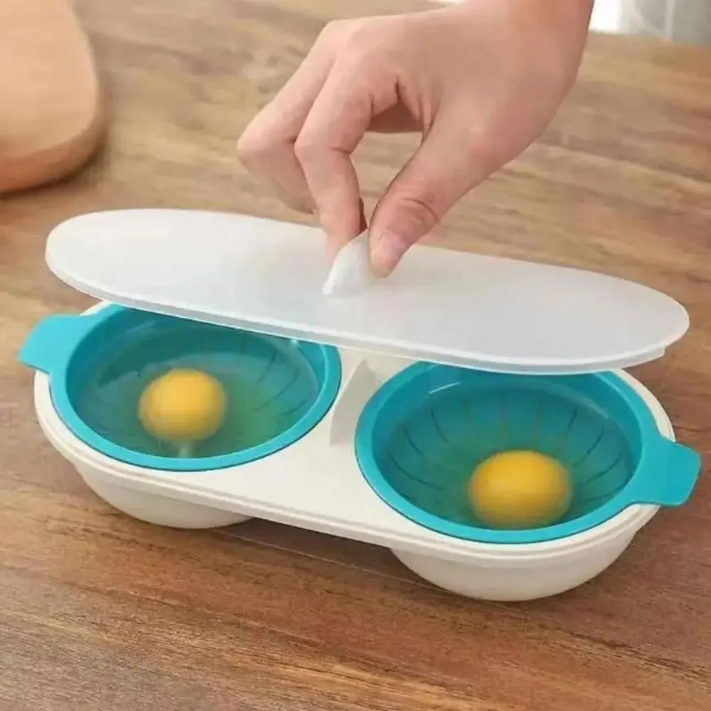 Microwave Egg Poacher – BPA-Free Plastic with Dual Chambers, Non-Stick Coating, and Food-Safe Material for Easy Egg Cooking in the Kitchen