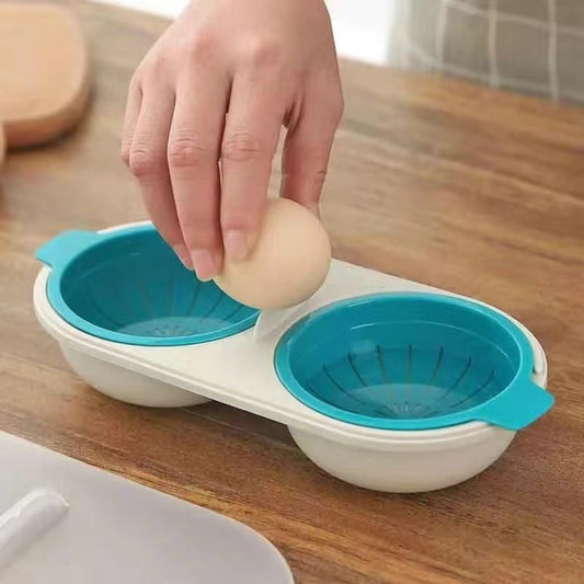 Microwave Egg Poacher – BPA-Free Plastic with Dual Chambers, Non-Stick Coating, and Food-Safe Material for Easy Egg Cooking in the Kitchen