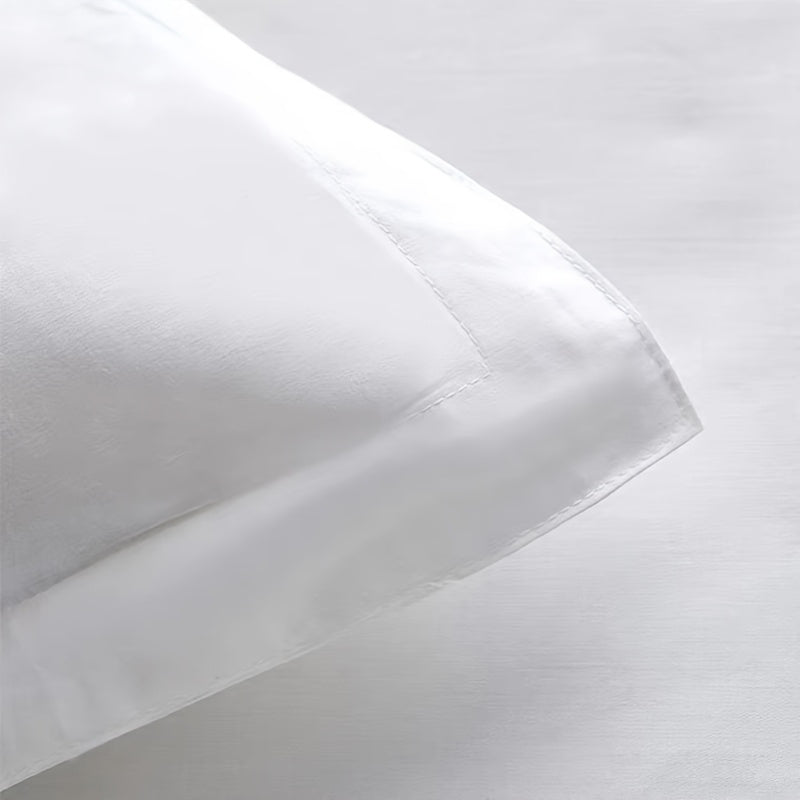 Sophisticated White Cotton Pillowcase with Striped Design - Luxuriously Soft and Perfect for Master Bedroom or Guest Room - Easy Care, Envelope Closure, 100% Cotton, 40 Thread Count