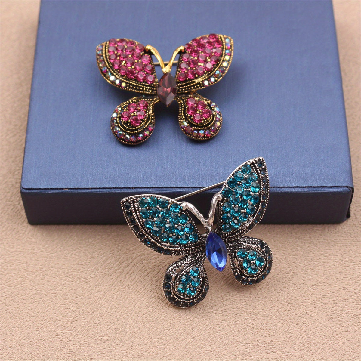 A Sophisticated Rhinestone Butterfly Brooch: Elevate Your Charm with this Versatile Accessory