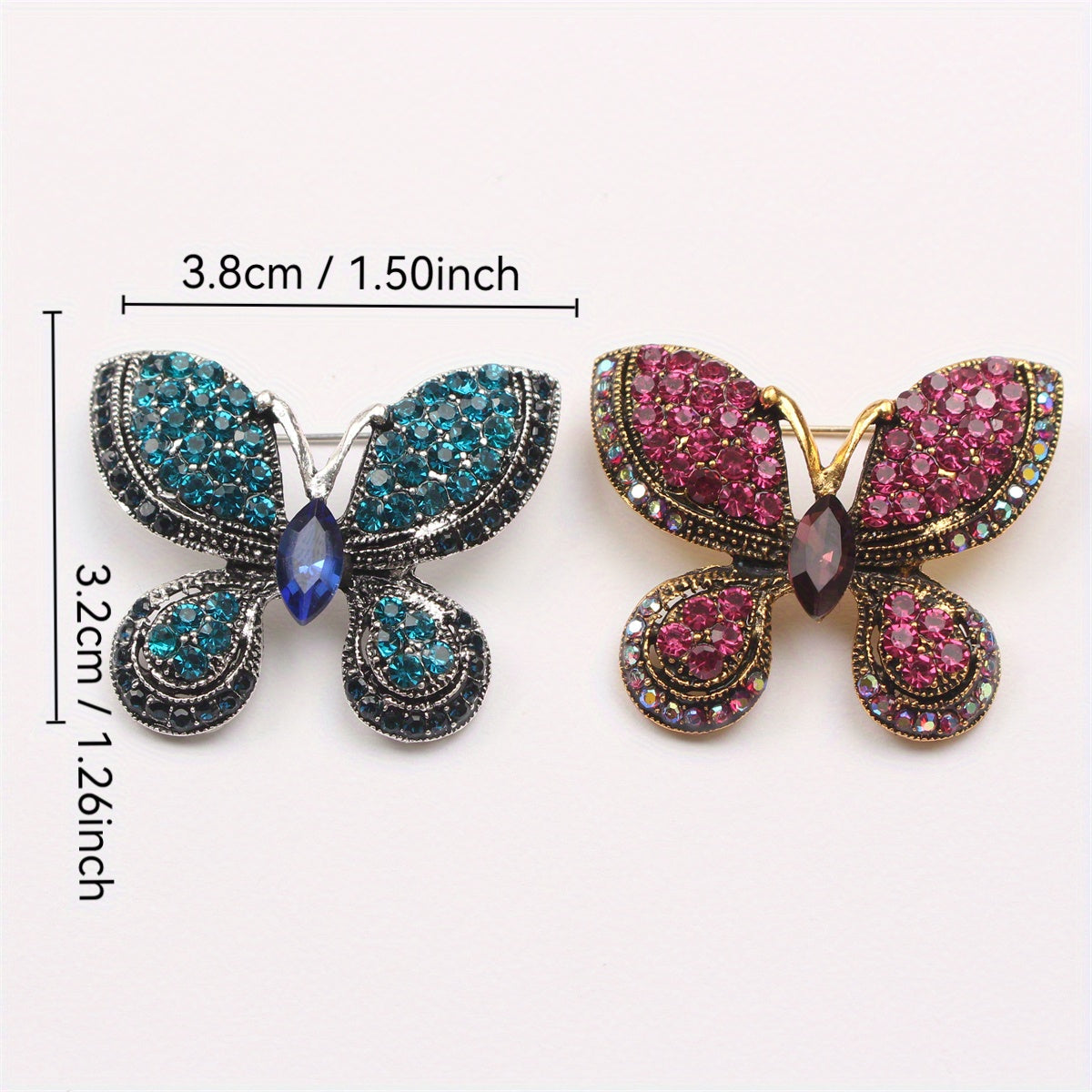 A Sophisticated Rhinestone Butterfly Brooch: Elevate Your Charm with this Versatile Accessory