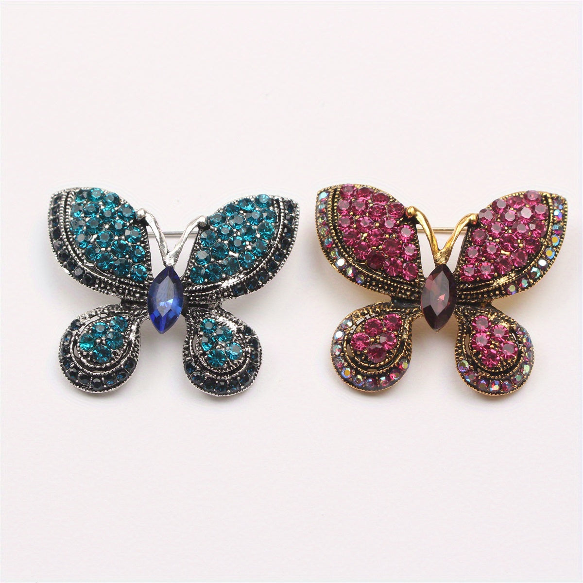 A Sophisticated Rhinestone Butterfly Brooch: Elevate Your Charm with this Versatile Accessory