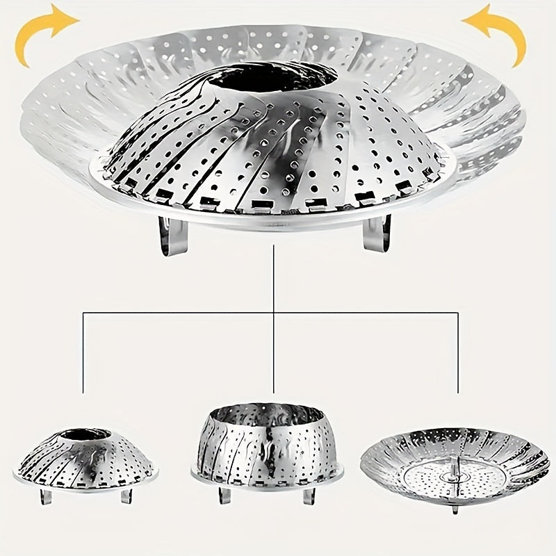 Stainless steel foldable steamer basket for Eid Al Fitr celebrations.