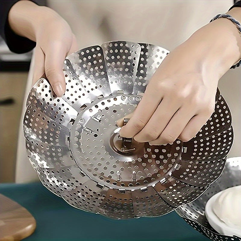 Stainless steel foldable steamer basket for Eid Al Fitr celebrations.