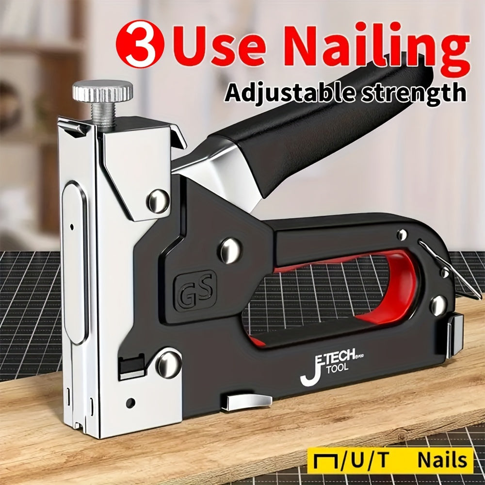 GS 3-in-1 Heavy Duty Manual Staple Gun for DIY projects with T/U Type Staples.