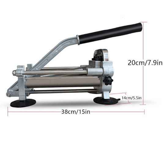 Stainless Steel Manual Potato Cutter with 1/2" and 3/8" Blades - Perfect for Slicing Whole Potatoes, Carrots, and Cucumbers - Ideal for Commercial Kitchens, No Power Required, Chip Cutting Tool