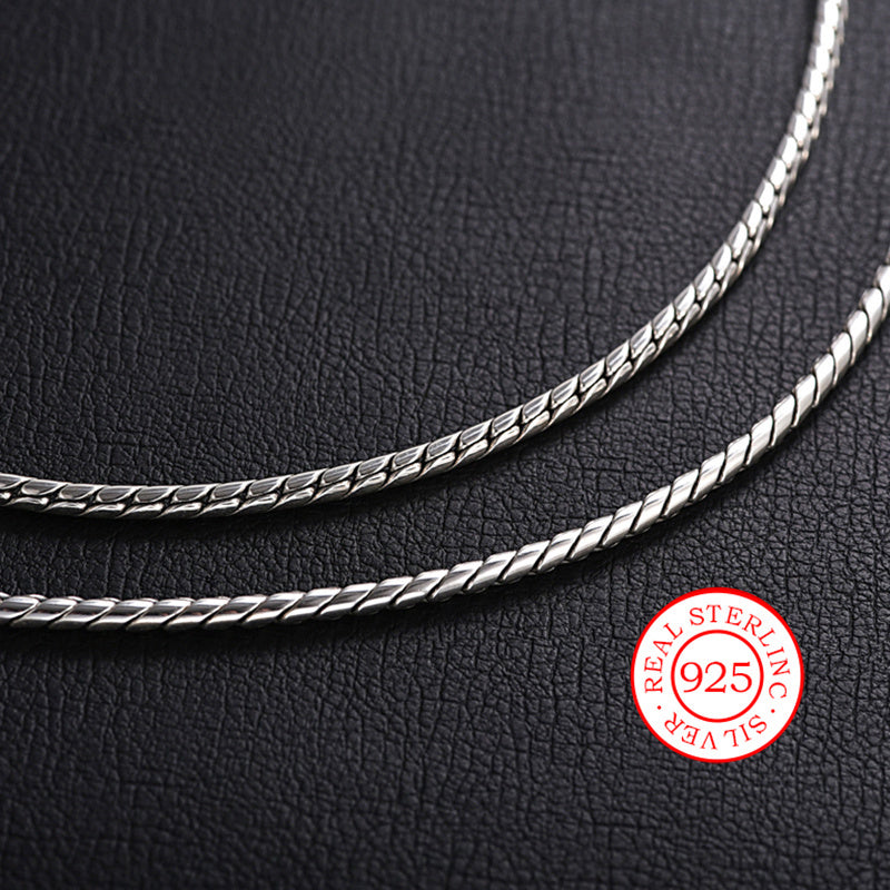 Vintage and hip-hop style Hypoallergenic 925 Sterling Silver Necklace - ideal for casual attire or music festivals.