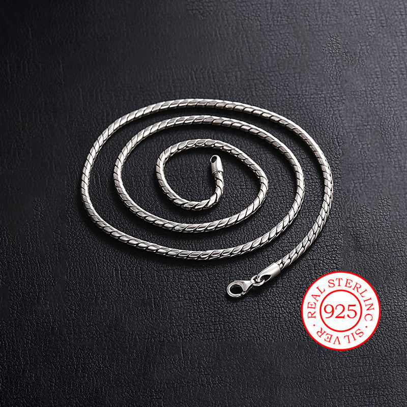 Vintage and hip-hop style Hypoallergenic 925 Sterling Silver Necklace - ideal for casual attire or music festivals.