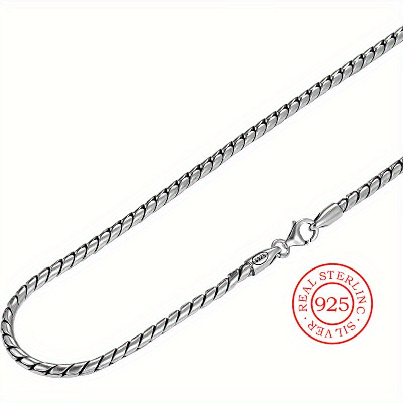 Vintage and hip-hop style Hypoallergenic 925 Sterling Silver Necklace - ideal for casual attire or music festivals.