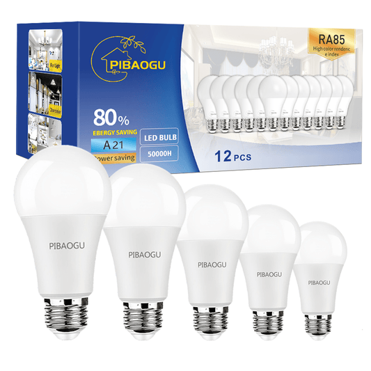 PIBAOGU LED Bulbs 20W, Pack of 12, E27 Edison Base, Spherical Non-Flicker Energy-Efficient Household LED Light Bulbs for Homes, Bars, Restaurants, and Hotels.