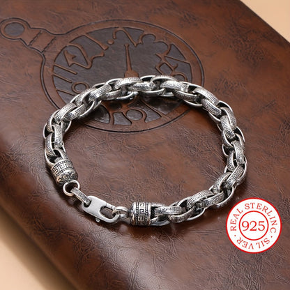 S925 Sterling Silver Bracelet - Retro Hip-Hop Inspired, Great for Everyday Wear & Music Festivals, Perfect Gift for Birthdays, Halloween, or Anniversaries