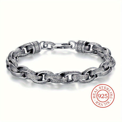 S925 Sterling Silver Bracelet - Retro Hip-Hop Inspired, Great for Everyday Wear & Music Festivals, Perfect Gift for Birthdays, Halloween, or Anniversaries