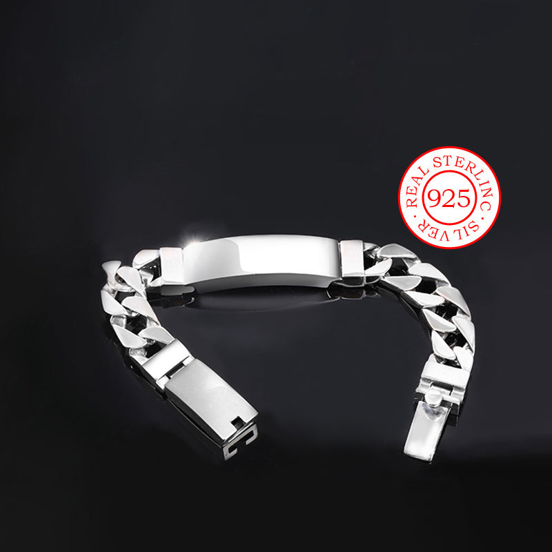 Retro Hip Hop Style Men's Bracelet in 925 Sterling Silver, Versatile Unisex Body Chain for Daily Wear and Music Festivals, Ideal Birthday Gift for Boyfriend