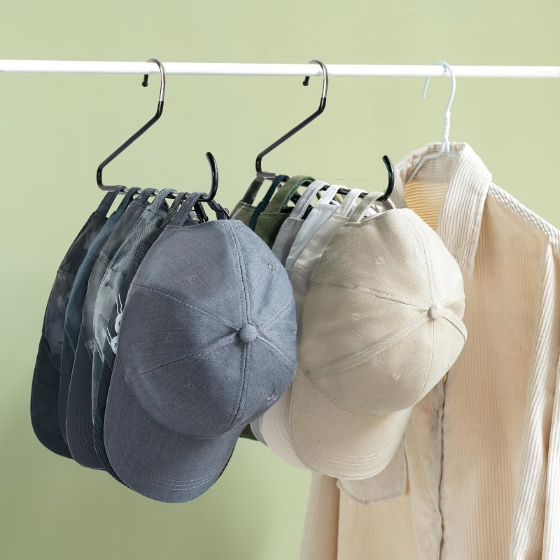 Steel Hat Rack Organizer for Various Uses - Holds 20 Baseball Caps, No Assembly Needed, Space-Saving Design Without Wood, Strong and Simple to Use