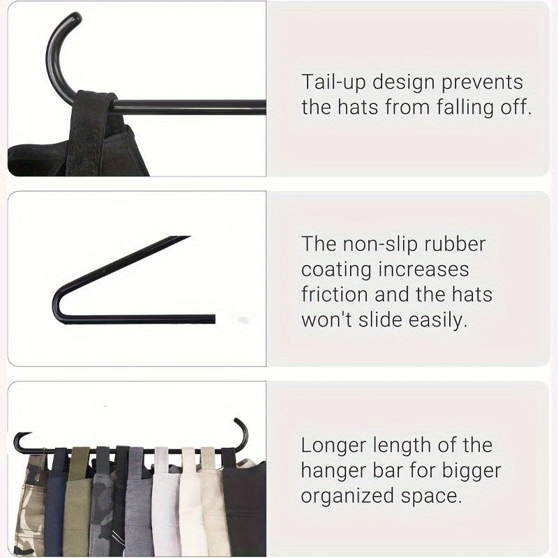 Steel Hat Rack Organizer for Various Uses - Holds 20 Baseball Caps, No Assembly Needed, Space-Saving Design Without Wood, Strong and Simple to Use