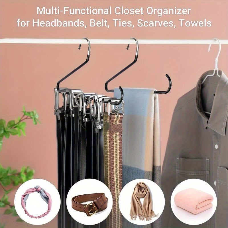 Black 20-Capacity Baseball Cap Organizer Combo - Sturdy Steel Hanging Hat Storage System for Closet Organization, Versatile, Requires No Power, Cap Rack for Baseball Caps.