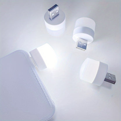 10 Mini USB Night Lights with Warm White LED for Eye-Care Reading, USB Plug-in for Computers & Mobile Devices, Modern Design with Protective Shade, Ideal for Bedroom Use