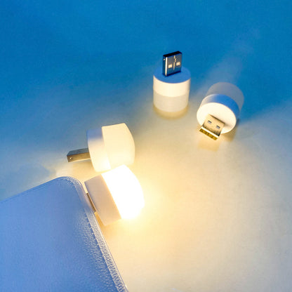 10 Mini USB Night Lights with Warm White LED for Eye-Care Reading, USB Plug-in for Computers & Mobile Devices, Modern Design with Protective Shade, Ideal for Bedroom Use