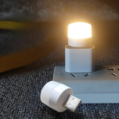 10 Mini USB Night Lights with Warm White LED for Eye-Care Reading, USB Plug-in for Computers & Mobile Devices, Modern Design with Protective Shade, Ideal for Bedroom Use