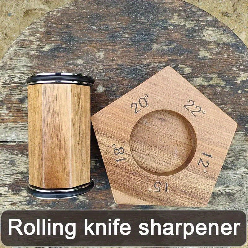 Multi-functional Rolling Knife Sharpener Set - Manual, Metal Kitchen Tool for Sharpening with Precision at Various Angles of 12°, 15°, 18°, 20°, and 22°.