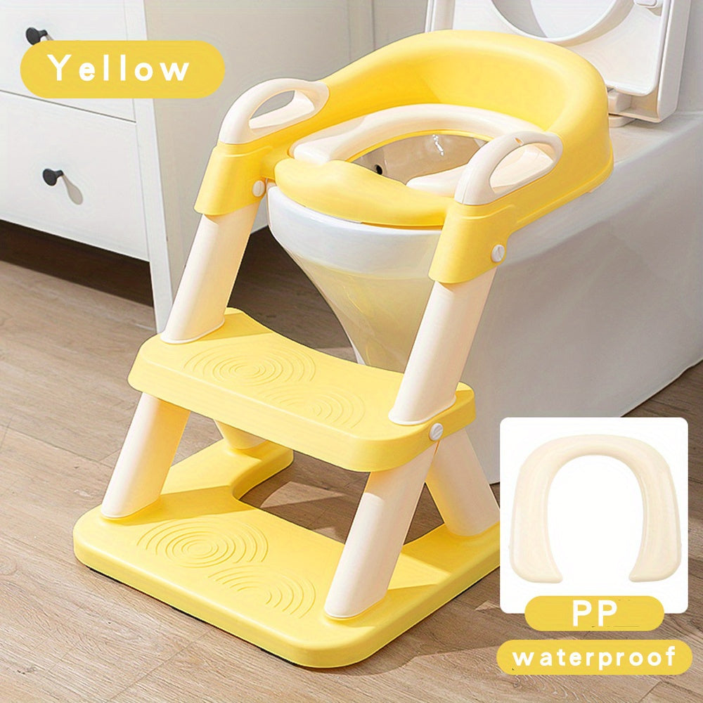 Foldable Potty Training Toilet Seat with Step Stool for Young Children - Safe, Convenient, and Easy to Use