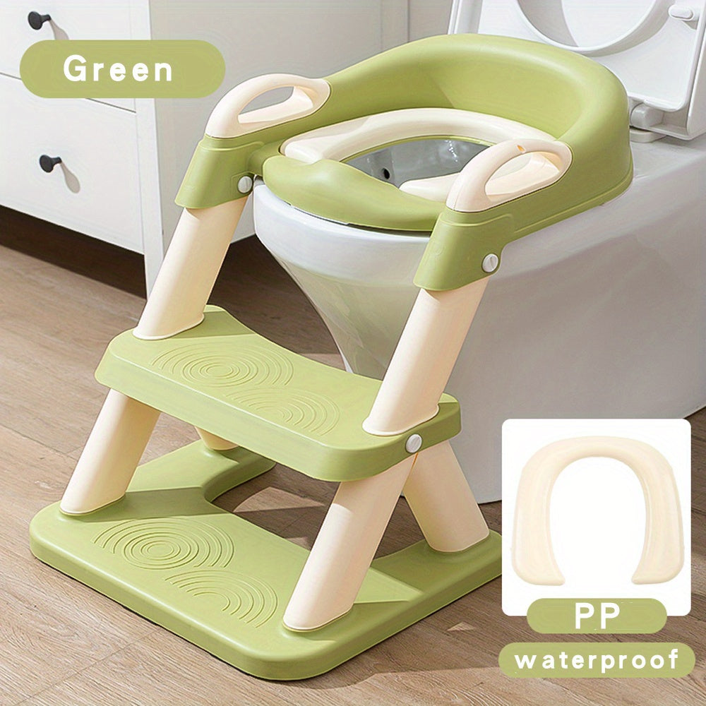 Foldable Potty Training Toilet Seat with Step Stool for Young Children - Safe, Convenient, and Easy to Use