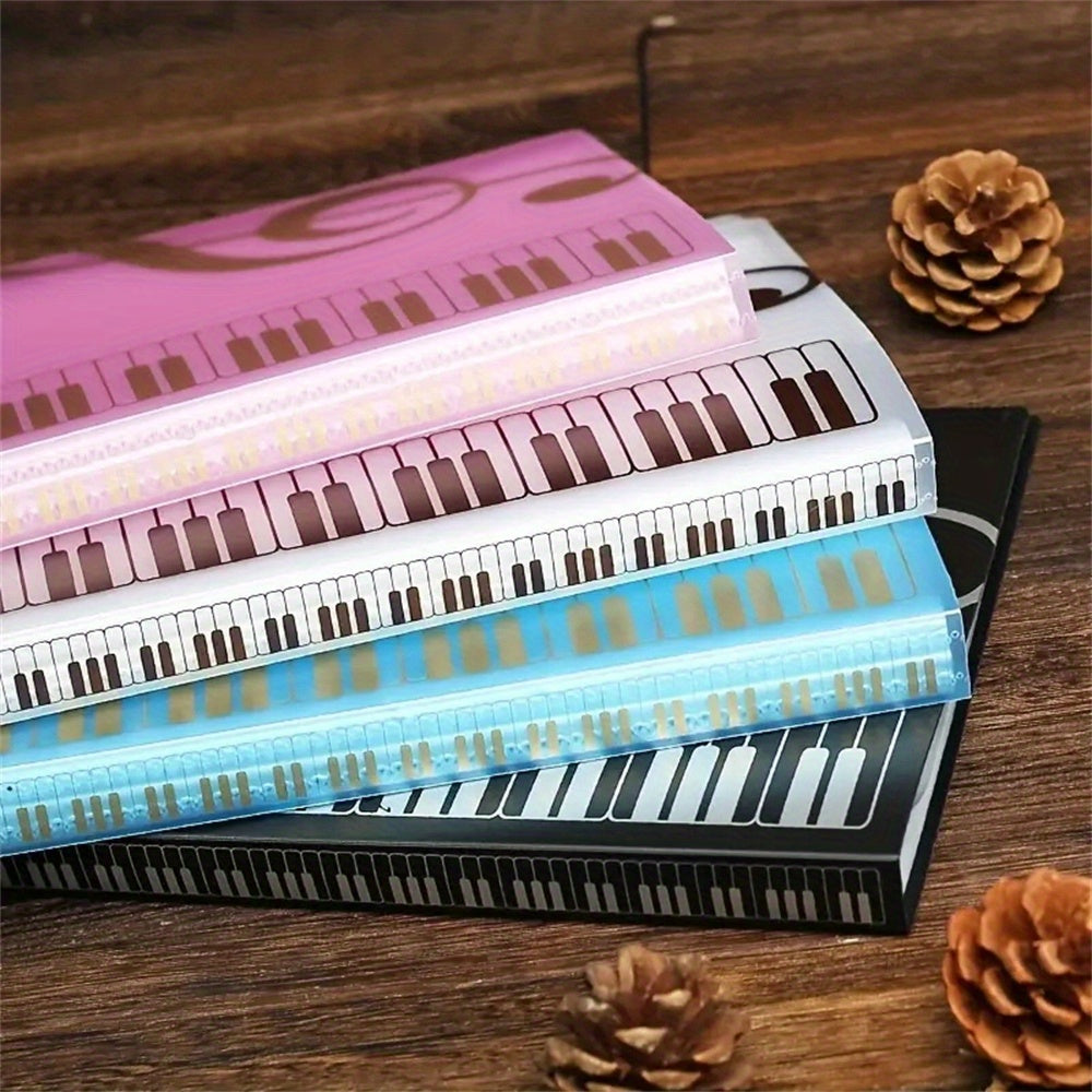 40 Pocket Bookmarks for Guitar Sheet Music, Front and Back, Holds 80 Pages, A4 Data Sheet Music Folder for Staff Notation and Piano Scores.