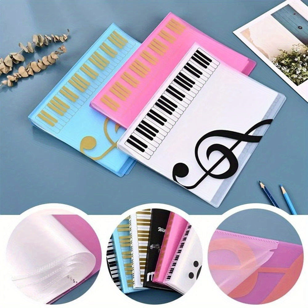 40 Pocket Bookmarks for Guitar Sheet Music, Front and Back, Holds 80 Pages, A4 Data Sheet Music Folder for Staff Notation and Piano Scores.