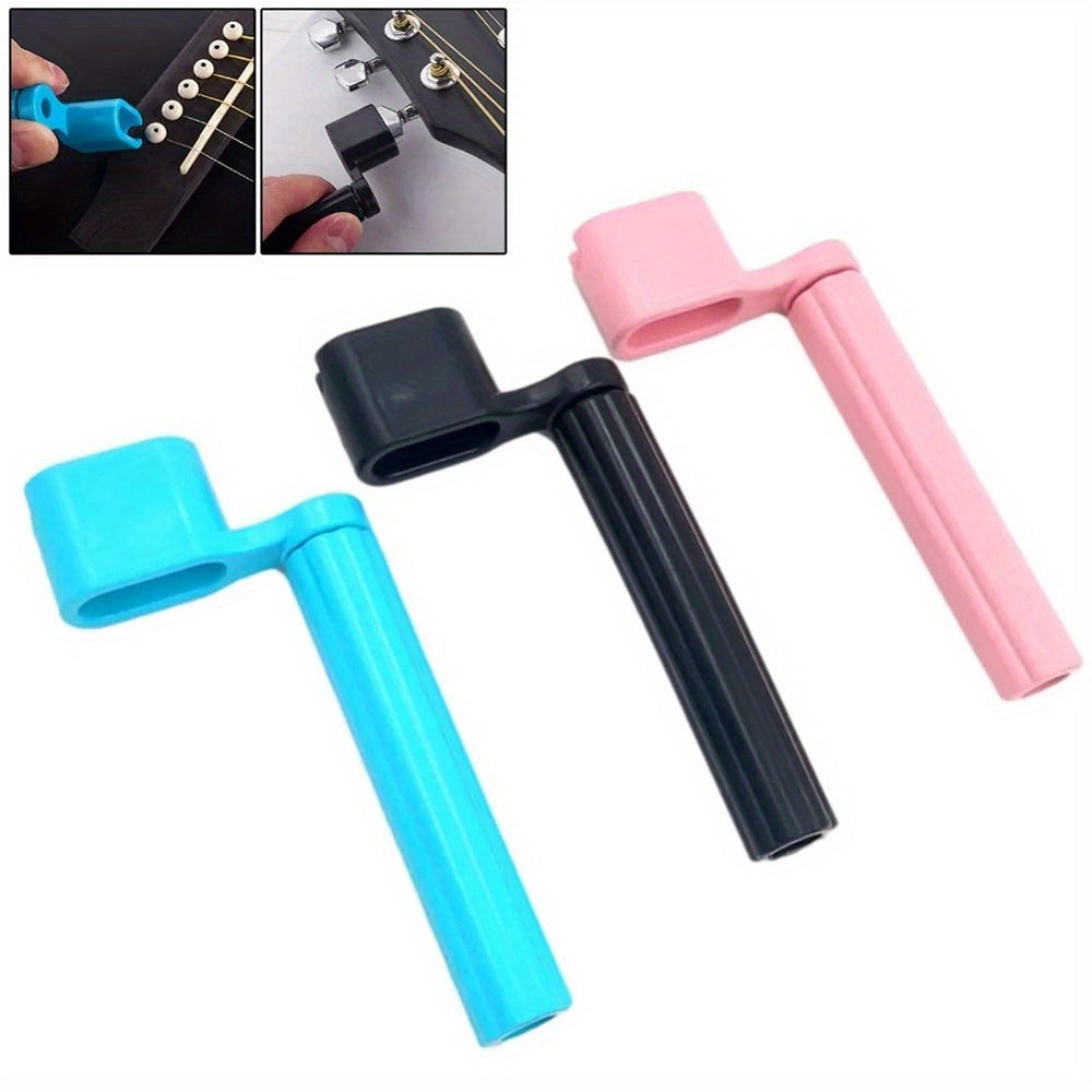 Guitar string winder tool for loosening strings.