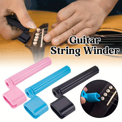 Guitar string winder tool for loosening strings.