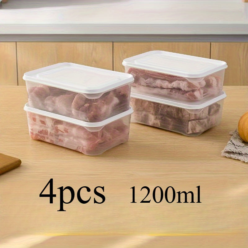 Set of 6 BPA-Free Food Storage Containers with Leakproof Lids - Stackable Design for Freshness and Organization in the Kitchen - Ideal for Preserving Meat, Fruits, and Vegetables