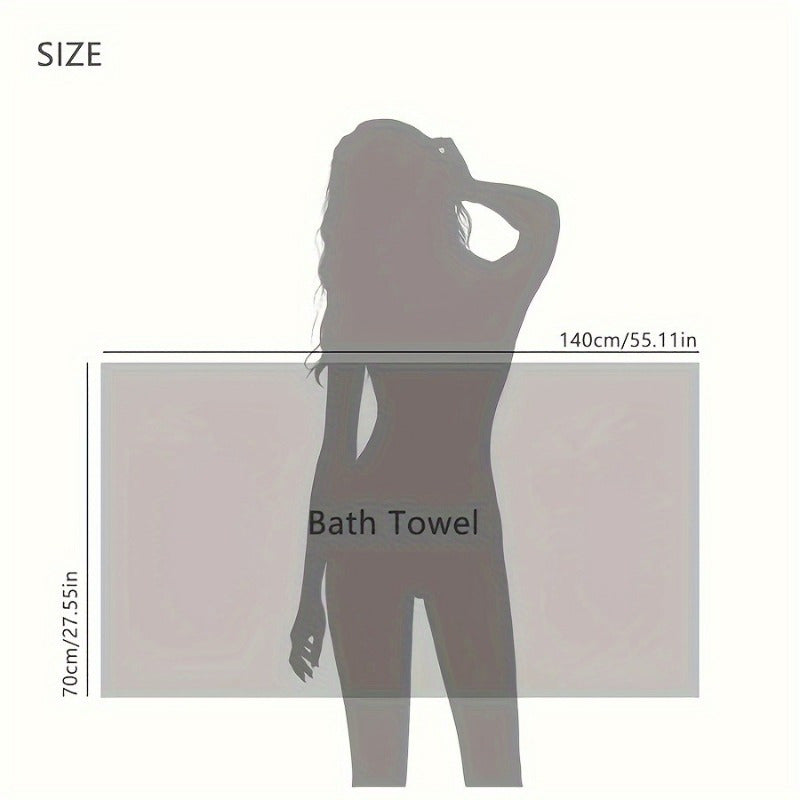 Ultra soft microfiber bath towel, 200 GSM, quick-dry, highly absorbent, woven polyester; perfect for daily use, spa, gym, travel; ideal Christmas gift.