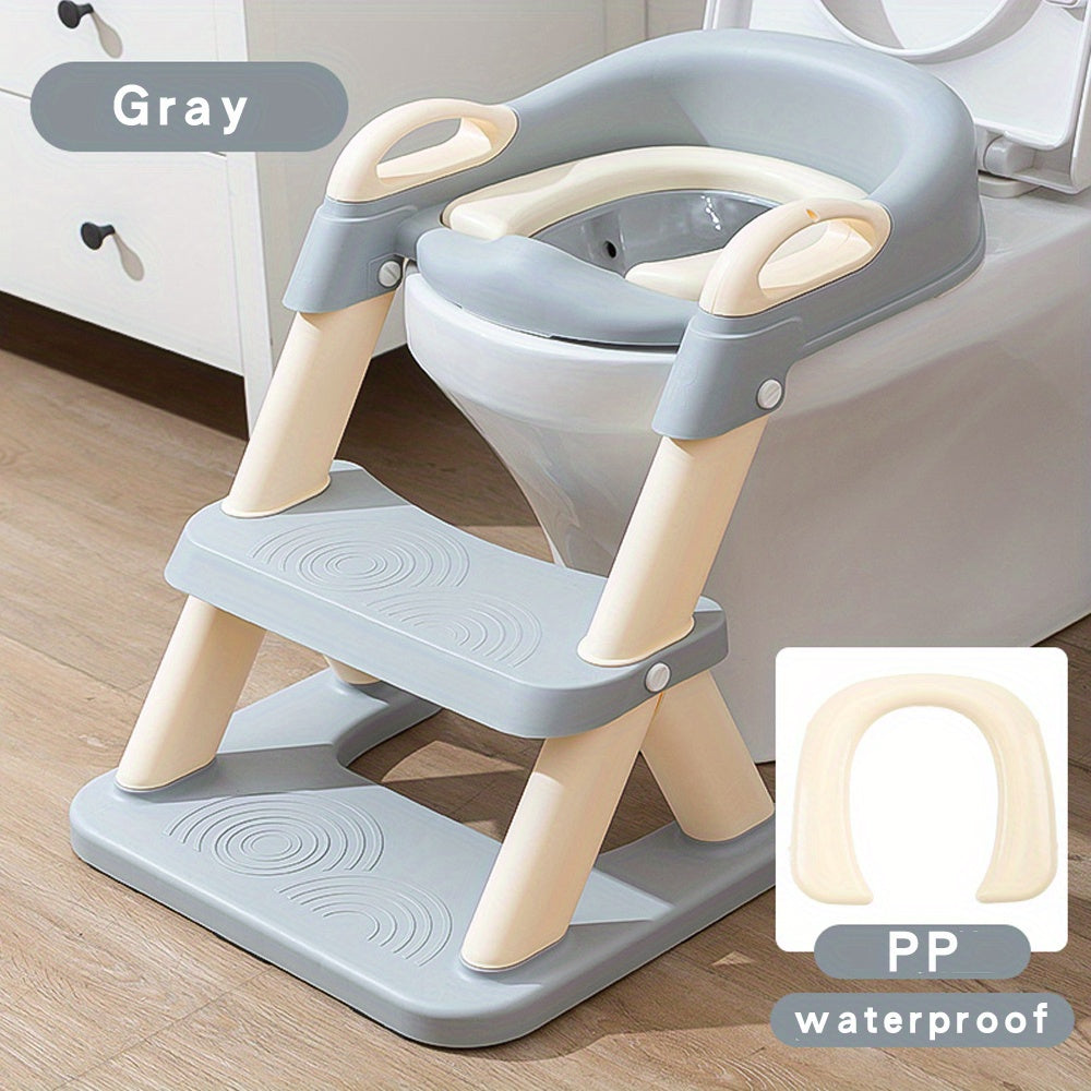 Foldable Potty Training Toilet Seat with Step Stool for Young Children - Safe, Convenient, and Easy to Use