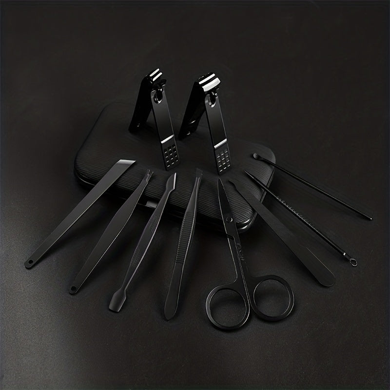 10/24 Pcs Black Nail Clippers Kit: Sharp, Sturdy Fingernail Cutters for Men and Women - No Oil, Battery, or Nail Polish Needed