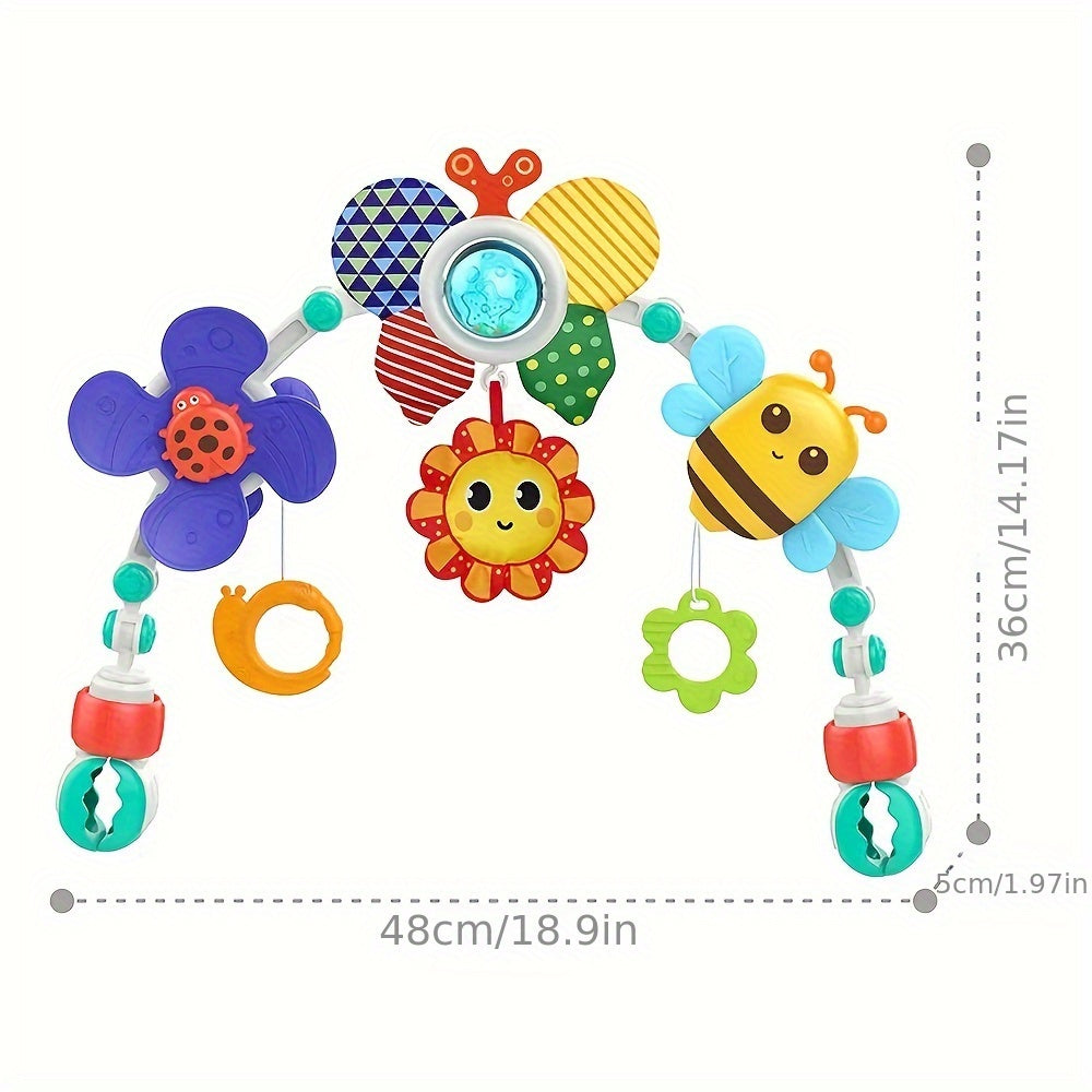 Butterfly, Bee, and Flower Interactive Toys Infant Stroller and Crib Mobile with Rattles - Made of Durable Plastic in China, Suitable for Ages 0-3 Years.