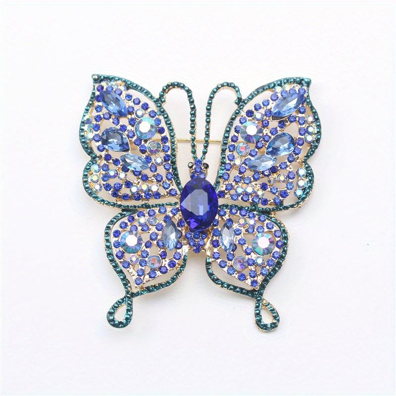 Chic Butterfly Brooches - Exquisite Rhinestone and Enamel Animal Designed Fashion Accessory - Unique Simulation Style for Women's Corsages