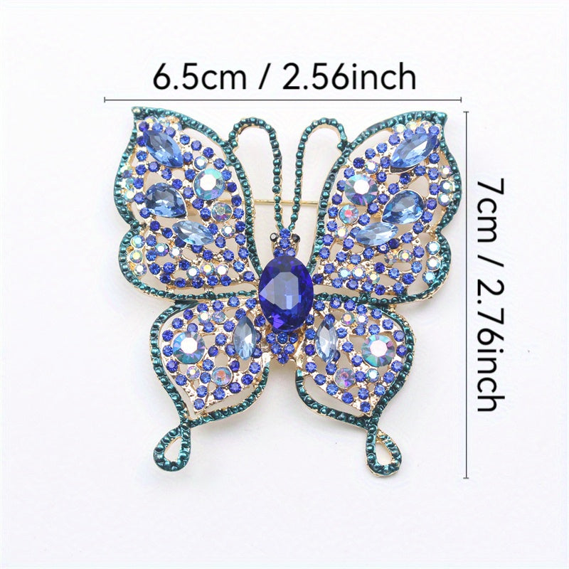 Chic Butterfly Brooches - Exquisite Rhinestone and Enamel Animal Designed Fashion Accessory - Unique Simulation Style for Women's Corsages