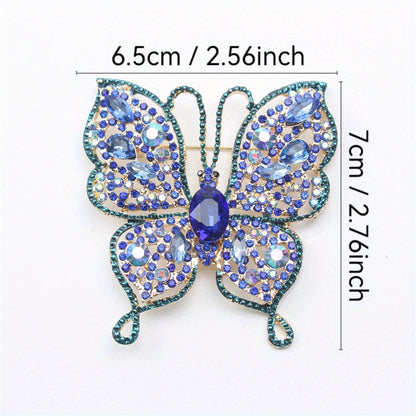 Chic Butterfly Brooches - Exquisite Rhinestone and Enamel Animal Designed Fashion Accessory - Unique Simulation Style for Women's Corsages