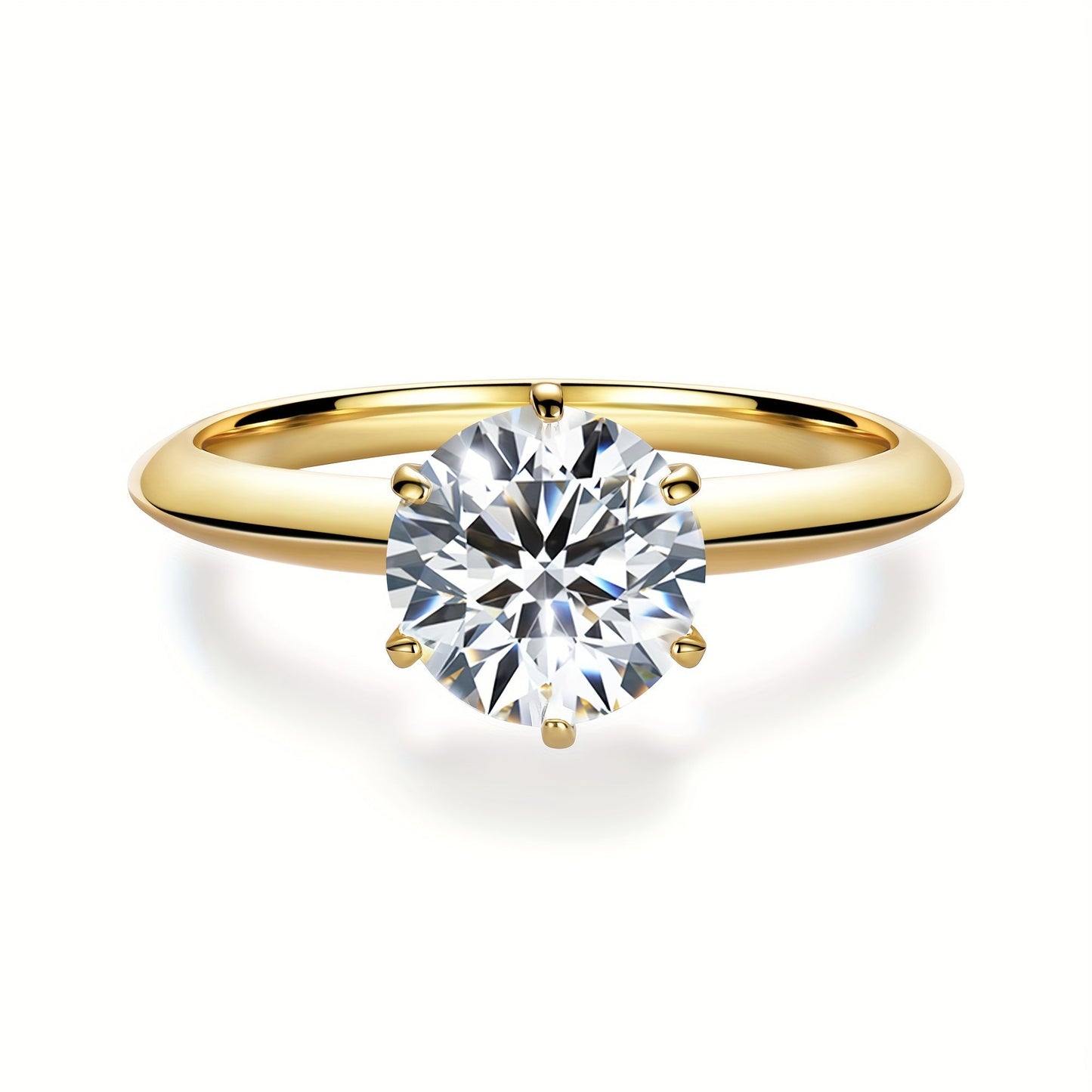 Celebrate the Season with the Shavano Vintage Sexy 18K Golden Plated 925 Sterling Silver Moissanite Engagement Ring. This stunning piece is the perfect Spring Festival gift, ideal for the Spring season, vacation occasions, and gift-giving. The 6 Prong