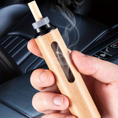 Wooden ashtray for office and car use - durable and stylish, fits most models, with natural wood finish in golden, silver, or black.