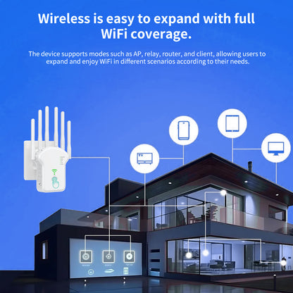 WiFi Extender boosts signal for 25 devices, wider range than ever.