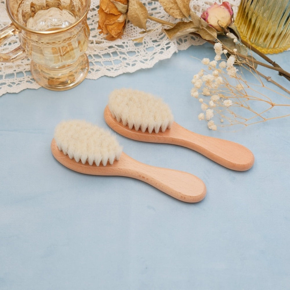 Engraved Hair Brush with Soft Wool Bristles and Wooden Handle - Personalized Bath Comb with Name - Perfect Keepsake Gift for Christmas and Holiday Giving