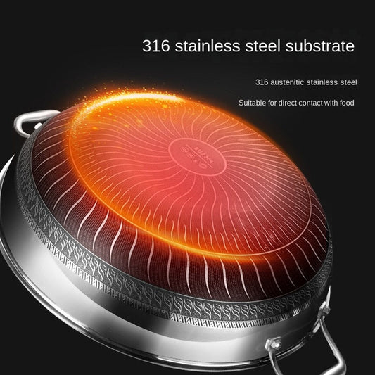 Get the Stainless Steel Wok with Lid - Durable, Non-Stick Cooking Pan for Healthy Meals - Steamer Sold Separately.