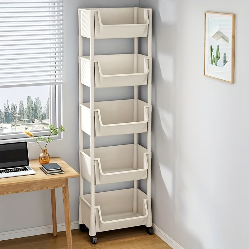 Mobile, Multi-Tier Spa Storage Cart - BPA-Free, Non-Electric, Wheeled Shelving Unit for Organizing Living Room, Bedroom, Dorm Room, Salon, Jewelry Display & Packaging, Made of Durable Plastic with Wheels